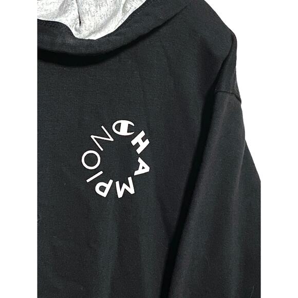 Champion Authentic Athleticwear Black Hoodie Sweatshirt Logo Sleeves Mens M - Picture 5 of 8